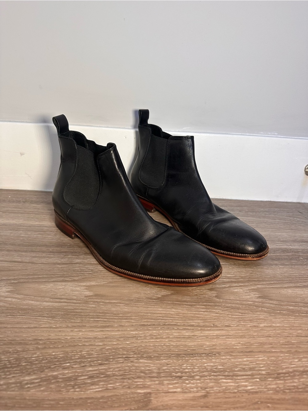 The Men's Store Bloomingdale’s Black Chelsea Leather Boots